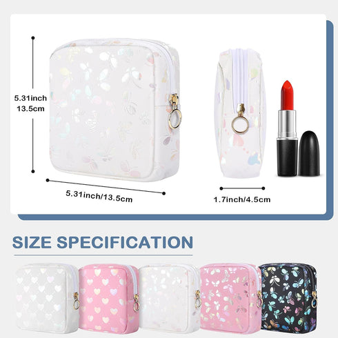 Likesing Period Bag Pouch, Leather Sanitary Napkin Storage Bag for Girls Womens, Portable Sanitary Napkin Period Pad