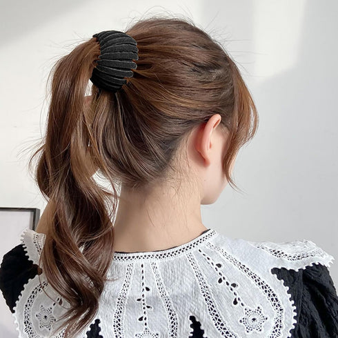 Sizobi 3Pcs Hair Clips for Women, Expandable Hair Bun Maker, Ponytail Holders, Black