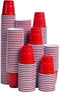 TashiBox Mini Red Shot Glasses - 2.5 Ounce - 200 Count for Jager Bomb, Jello Shots, Sample Cups