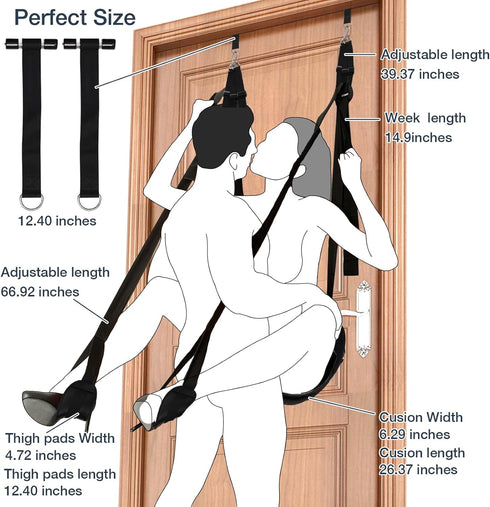 Ksodqeto 2 1 BDSM Sex Swing Bondage Thigh Restraints, in Door Sex Swings & Thigh Sling with Adjustable Straps, Hanging