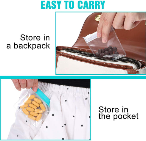 Ptwola 12 Pcs Zippered Pill Pouch Slide Lock Storage Bags Reusable Mini Seal Portable Medicine Baggies Self-Sealing