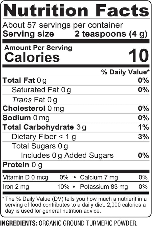 BareOrganics Turmeric Root Powder - 8 Oz Superfood Dietary Supplement for Anti-Inflammatory Support
