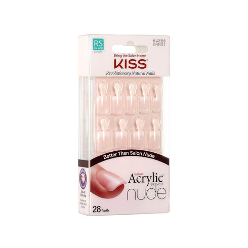 Kiss Salon Acrylic Nude French Nails 28 Count (Breathtaking) - 3 Pack