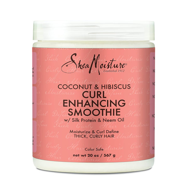 SheaMoisture Curl Enhancing Smoothie Hair Cream, 20 oz, for Thick, Curly Hair, Coconut and Hibiscus Formula