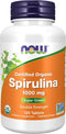 NOW Supplements Certified Organic Spirulina 1000 mg, Rich in Beta-Carotene and B-12, 120 Tablets