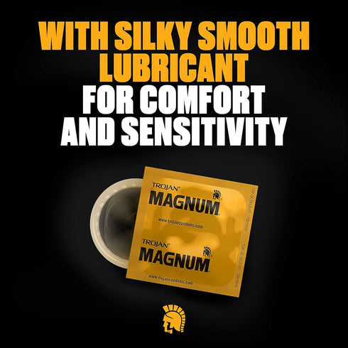 Trojan 24 Count Pack 12 Count Magnum BareSkin Premium Large Condoms, Comfortable and Smooth Lubricated Condoms for Men