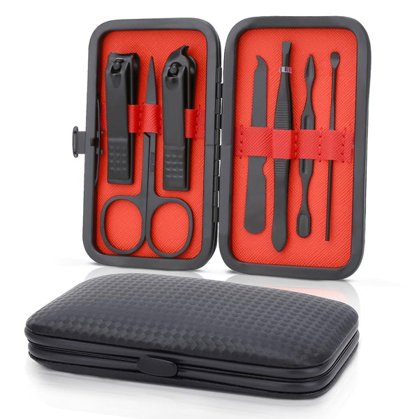Manicure Set for Fathers Gifts, Stainless Steel Nail Care Set, Professional 7 in 1 Grooming Tool Kit for Men