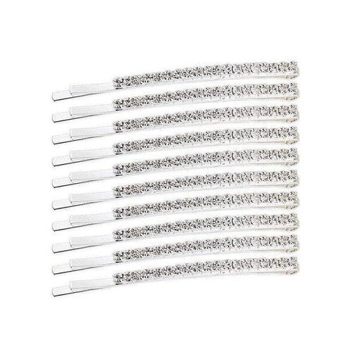 Soochat 10 Pcs Rhinestone Bobby Pins - Diamond Crystal Hair Clips for Women and Girls