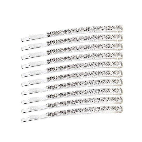 Soochat 10 Pcs Rhinestone Bobby Pins - Diamond Crystal Hair Clips for Women and Girls
