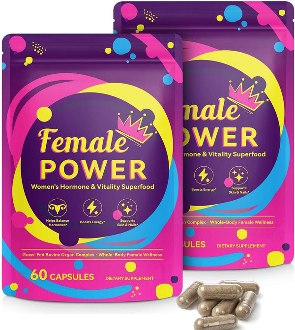 Grass Fed Beef Liver Capsules, Female-Optimized Natural Beef Organ Supplement - Promotes