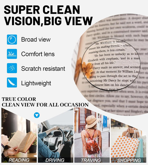 OCCI CHIARI 1.5 Reading Glasses Women Oversized Durable Reader (1.0 to 4.0) Large Frame