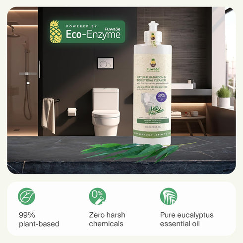 Fuwa3e Pineapple Enzyme Toilet Bowl Cleaner, 16.9oz 3 Pack, 99% Plant Based Non Bleach Bathroom Cleaner