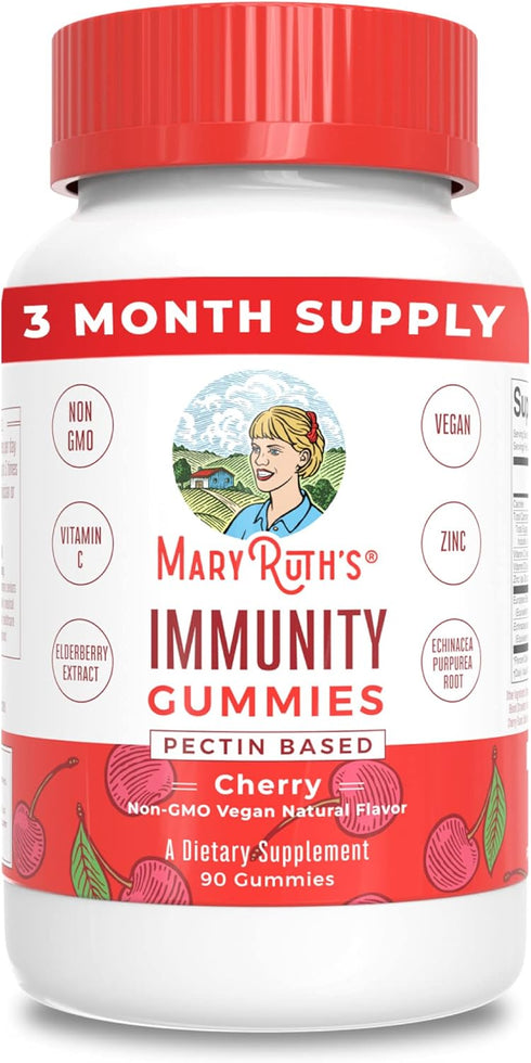 Mary Ruth's 5-1 Immunity Gummies with Elderberry for Kids & Adults, Cherry Flavor, 90 Count