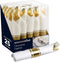 25 Pack Pre Rolled Plastic Silverware Sets for Parties, Gold Cutlery Set, Heavy Duty Utensils Individually Wrapped