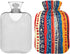 tplaotee 2Lwater Tummy Red and Blue Stripe Pattern Doodle Art hot Waterbottle with Soft Cover, Bags for Warmer,Pain