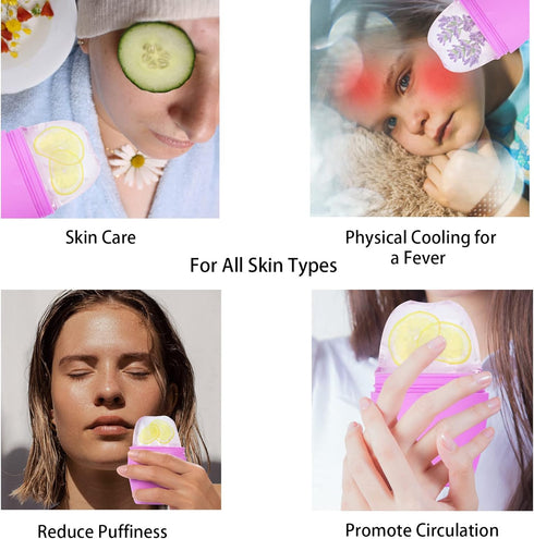 Ice Face Roller, Silicone Roller for Tightening Skin, Reusable Facial Ice Mold for Puffiness Relief.