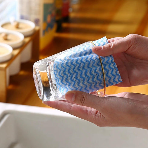 Blue Disposable Kitchen Cleaning Towel, Heavy Duty Cleaning Rags, Disposable Dish Cloths, 100 Count/Pack