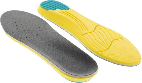 Orthotic Memory Foam Elevator Shoe Insole for Plantar Fasciitis, 1/2 Inch Height Increase (Yellow) - Large
