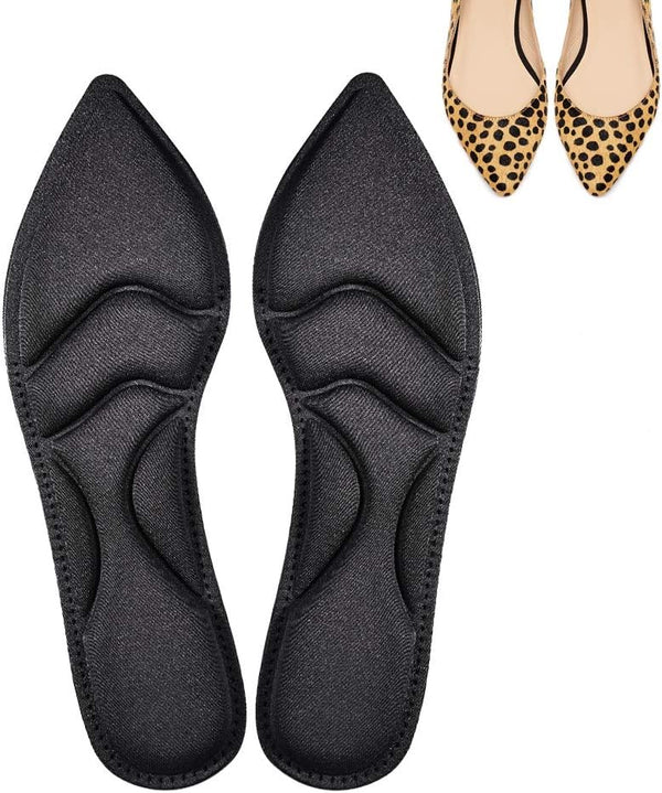 Shoe Insoles Women, Breathable Arch Support Insoles, 5D Sponge Comfort Insoles and High Heel Inserts (Black)