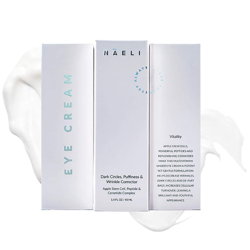 NAELI Eye Cream for Dark Circles, Puffiness & Wrinkles, Anti Aging Apple Stem Cell & Peptide Complex, 1.4 oz