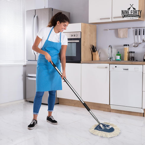 Nine Forty Heavy Duty Cotton Wedge Dust Mop Head - Industrial-Strength for Home & Commercial Floor Cleaning