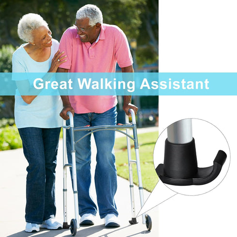 4 Pack Walker Skis Glides for Folding Walkers - Mobility Aid Accessory for Seniors