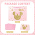 Reyoust 13" 2nd 13"L 10.2"H 4.9"W Large Oh Twodles Birthday Gift Bag with Tissue Paper and Greeting Card Glitter Pink
