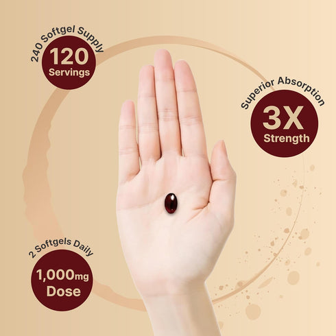 NatureBell Antarctic Krill Oil 1000mg Supplement, 240 Softgels, Natural Omega-3s, EPA, DHA, Astaxanthin