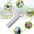 Keychain Pill Holder Container, Portable Waterproof Single Chamber Stainless Steel Pill Box for Outdoor Travel Camping