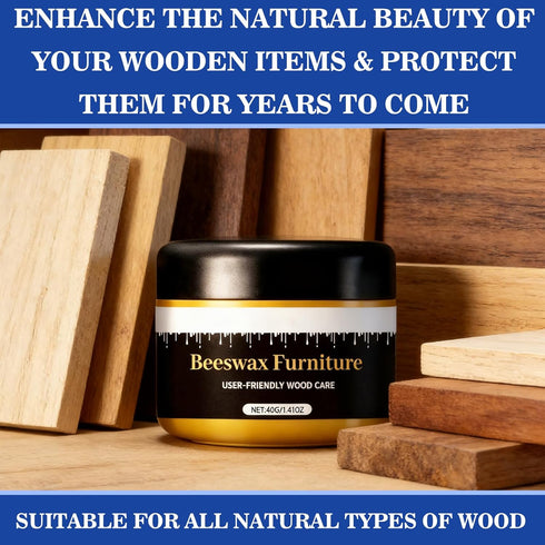 Iaolose 2PCS Multipurpose Beeswax Furniture Polish and Cleaner, Beeswax Gleam, Furniture Wax, All-Natural Wood