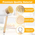 YMKWZ 10 Set, Pcs Bamboo Dish Brush Wooden Dish Brush with Long Handle Cup Brush, Short Handle Sisal & Coarse Brushes