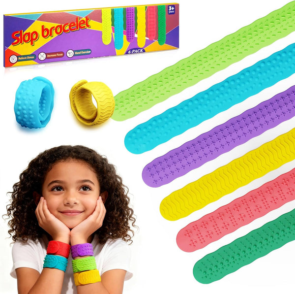 YCWKXJC Sensory Fidget Bracelets 6 Pack - ADHD Anxiety Relief Toys for Kids,