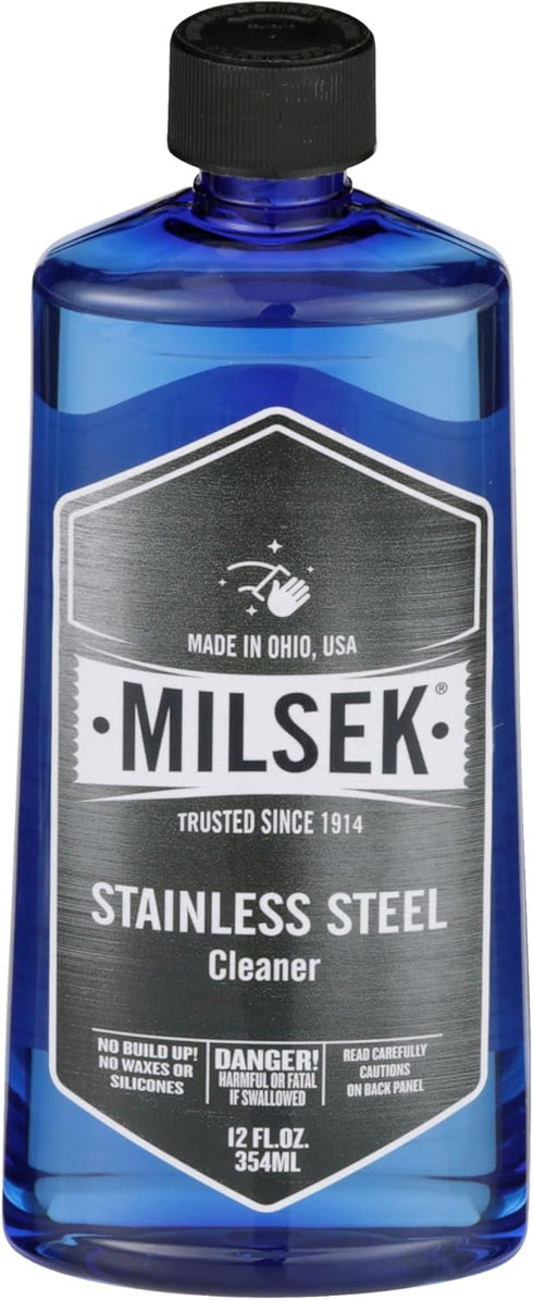 Milsek Stainless Steel Cleaner - Multipurpose Cleaning Supplies for Home & Kitchen Appliances, 12 Fl Oz (Pack of 4)
