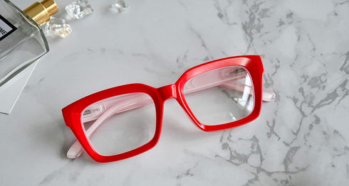 Eyekepper Ladies Reading Glasses, Oversized Square Design Readers for Women in Red