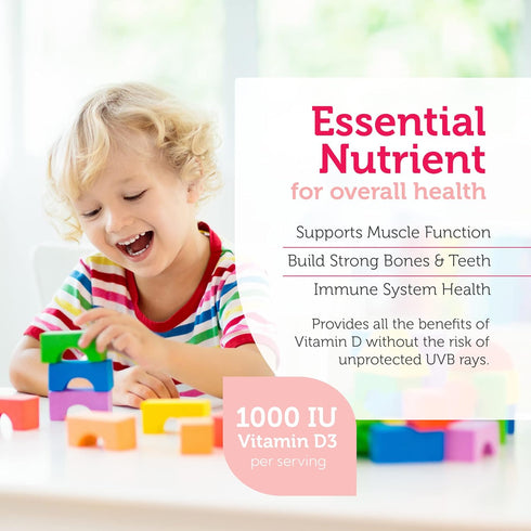Zahler Junior D3 Vitamins 1000 IU for Kids, Kosher Orange Flavor, 120 Count