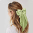 Large Olive Green Hair Bows for Women, Silky Satin Hair Clips, Long Tail Oversize Hair Barrettes