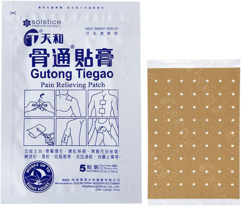 Tianhe Gutong Tiegao Pain Relieving Patch for Muscle, Joint, Back Pain - 10 Patches Per Box