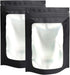 100 Pack Smell Proof Bags - 4 x 6 Inch Resealable Mylar Bags with Clear Window, Matte Black Foil