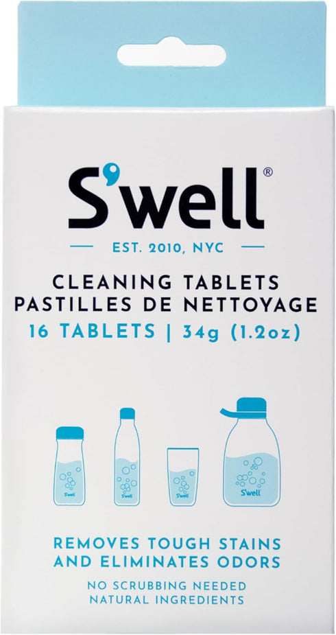 S'well Accessory Fast-Acting Effervescent Cleaning Tablets, 16 Tablets for Stainless Steel