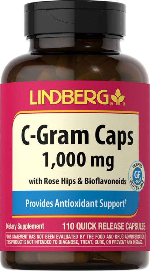 Piping Rock Vitamin C, 1000mg, 110 Capsules with Bioflavonoids & Rose Hips, Non-GMO, Gluten Free Supplement