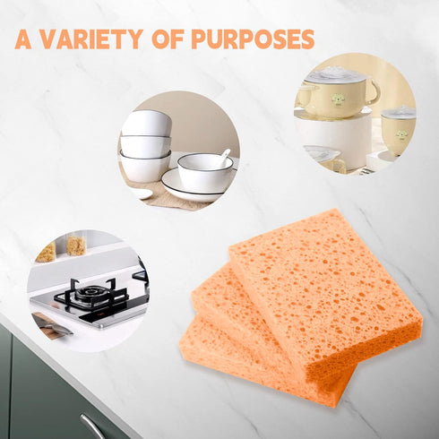 12-Pack Non-Scratch Scrub Sponges for Dishes, Cleaning Sponges for Kitchen Home and More (Orange)