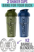2 Pack 28 oz Protein Shaker Bottles for Protein Mixes - Leak Proof Shaker Cups - Green & Blue