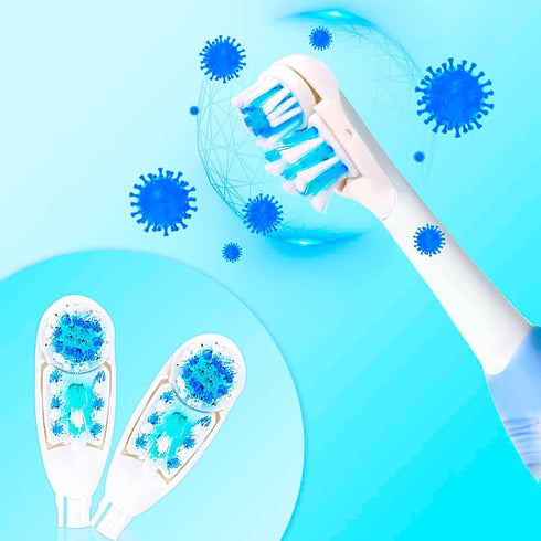 Sensitive Electric Toothbrush Replacement Heads (16 Count), Dual Clean Rotating Sets for Braun Oral B