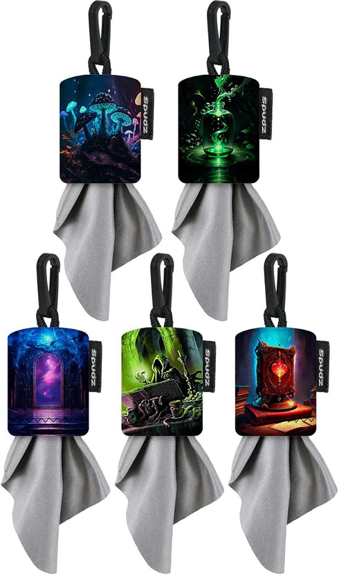 SPUDZ Classic Variety Pack | Five 6" x 6" Microfiber Towels w/Neoprene