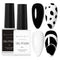 Makartt Gel Nail Polish Kit, Black White Soak Off Nail Gel Set, LED Required, 2Pcs