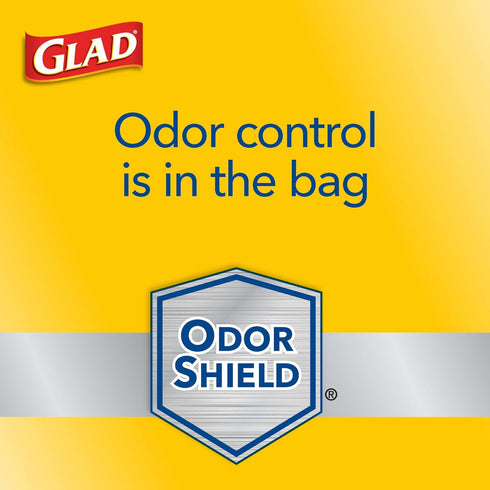 Glad ForceFlex Tall Kitchen Drawstring Garbage Bags, 13 Gallon White Trash Bag, Odor Shield, 120 Count