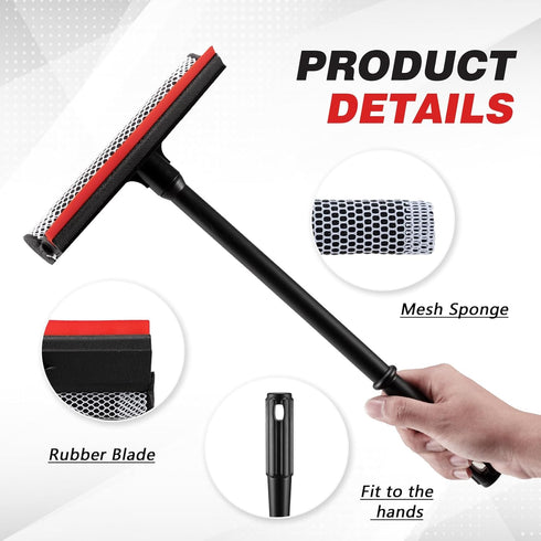 Neeklinny 8.1" 2 1 16" Professional in Window Squeegee with Long Handle,Car Squeegee for Gas