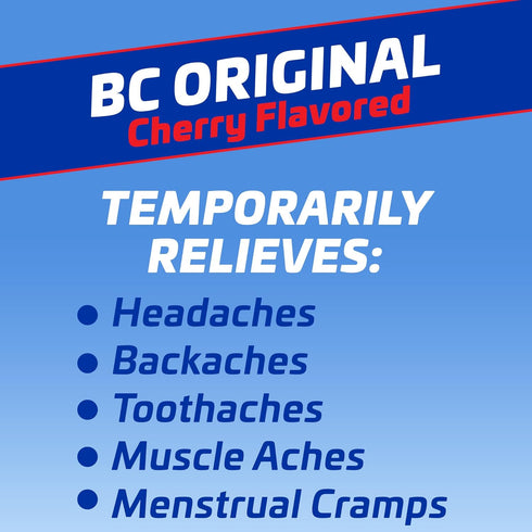 BC Powder Pain Reliever, Cherry Flavor Aspirin Dissolve Packs, 4 Count Powder Packets