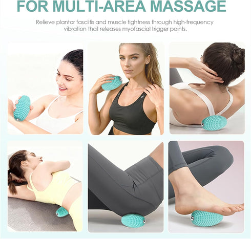 Vibrating Massage Ball for Muscle Recovery, Silicone Myofascial Massage Ball, Plantar Fasciitis Relief,Hip & Psoas
