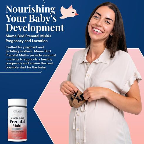 Best Nest Wellness Mama Bird Prenatal Vitamin - Vegan Prenatal Vitamins for Women with Methylfolate (Folic Acid) &